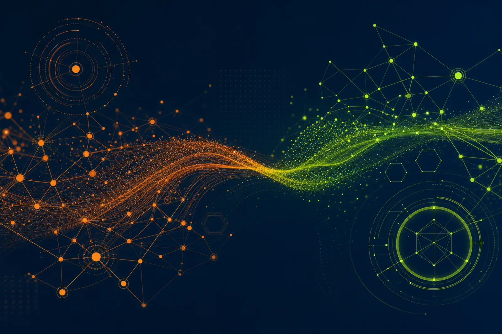 Abstract data flow graphic